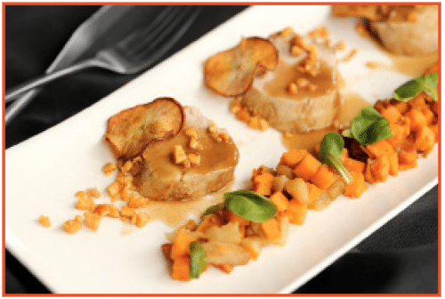 Filet mignon de porc au cidre et aux pommes