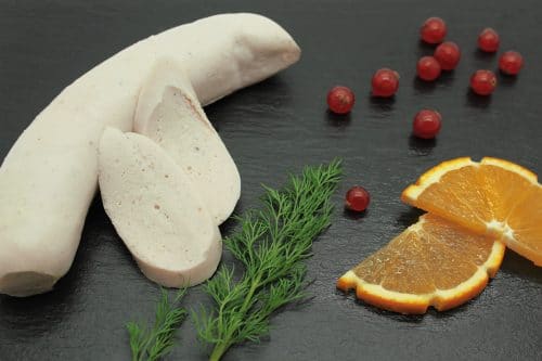 Piques de boudins blancs et leur confit de pommes